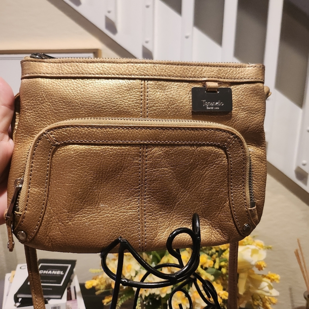 Tignanello leather crossbody organizer bag